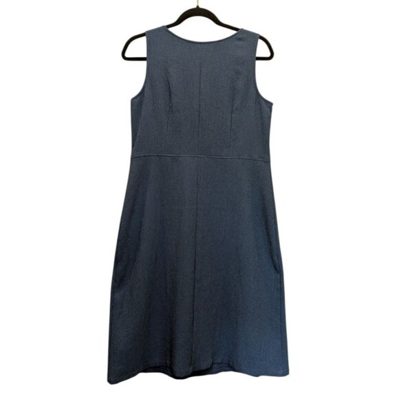 Vintage Kellwood Company Knee Length Jumper Dress Textured Blue Size 10 - Picture 2 of 8